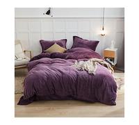 Tfbhl couet de Couette Ensemble de Couvre-Couette en Flanelle d'hiver Couleur colorie Continue en Toison à Corail Chaud Keep Housses de Courtepointe de lit Chaud Lavage de la literie des Textiles