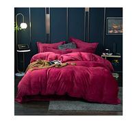 Tfbhl couet de Couette Ensemble de Couvre-Couette en Flanelle hivernale Couleur Couleur Molle en Toison de Corail Chaud maintient Les couvercles de Courtepointe de lit Chaud Lavage