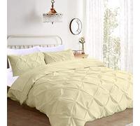 TFBHL Couleur de couleur unie en coton couvercle, couverture de couette de luxe en microfibre, couverture de couette hypoallergénique tuffée lit double lit double 3 pcs set-beige 173x218cm (68x86inch)