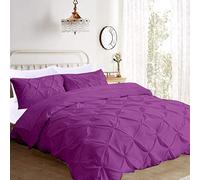 TFBHL Couleur de Couleur Unie en Coton Couvercle, Housse de Couette de Luxe en Microfibre, Couverture de Couette hypoallergénique tuffée lit Double 3 pcs Set-poteple 200x200cm (79x79inch)