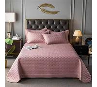 TFBHL Couvre-Couvre-lit matelassé Ensemble de couvertures 3 pièces, Couvre-lit à Double lit Tous Les lieux de la Saison, avec 2 camarades d'oreiller (Rose foncé, 200 x 230 cm)