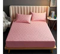 TFBHL Filage d'ajustement étanche matelassé avec Un Matelas Reine élastique Protecteur Couleur de Couleur Unie (Pas de taie d'oreiller) (Couleur: D, Taille: 200x220x30cm)