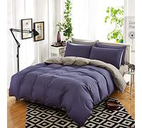 TFBHL Housse de Couette en Coton de Couleur Unie,Housse de Couette réversible Durable et Respirante,Housse de Couette Ultra Douce et Confortable sans Plis pour la décoration intérieure-Bleu b 150x