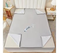TFBHL Housse de Matelas imperméable et Respirante, protège-Matelas entièrement zippé, Drap-Housse Lavable à 360 °, Gris B-150 x 200 + 15 cm