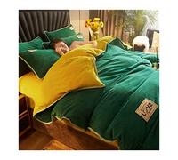 Tfbhl lit Feuille de lit d'hiver Couvre de Couette en veinet latérale de la Couette en Toison de Toison de la Couette Courte Couette Net incluant Les doublures de lit de taie d'oreiller