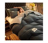 Tfbhl lit Feuille de lit d'hiver Couvre de Couette en veinet latérale de la Couette en Toison de Toison de la Couette Courte Couette Net incluant Les doublures de lit de taie d'oreiller