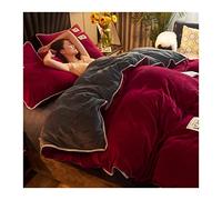 Tfbhl lit Feuille de lit d'hiver Couvre de Couette en veinet latérale de la Couette en toisse de Toison de la Couette Courte Couette Net incluant Les doublures de lit de taie d'oreiller