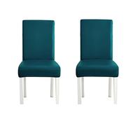TFBHL Lot de 2/4 ou 6 Housses de Chaise de Salle à Manger en Cuir Artificiel Extensible, Housses de Chaise en Similicuir imperméables et résistantes à l'huile, Amovibles et lavables (Cyan, Lot de