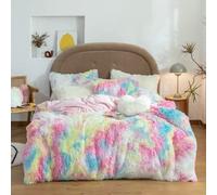 TFBHL Multicolor Couptime Cover Set Tie Dyed Tived Cover, Fairy Tale World Counter Couvret pour canapé de lit (Couleur: Arc-en-Ciel, Taille: Roi 4pcs)