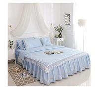 TFBHL Parure de lit de luxe en dentelle à volants avec housse de couette unie en coton doux 4/7 pièces King size Queen Size Parure de lit taies d'oreiller