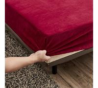 Tfbhl Winter Elastic ajusté tôle Double lit à Double lit de lit de lit de lit de Velours Chaud à la Couverture de Matelas en Velours Doux Protecteur (Couleur: F, Taille: 150x200x25cm)