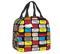TFDGDGH Étiquettes de médicaments d’anesthésie Sac à Lunch Étanche Infirmière médicale Glacière Thermique Boîte à bento isolée pour Femmes Enfants Sacs fourre-Tout Alimentaires
