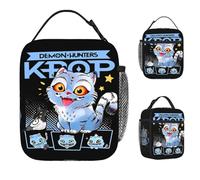 TFDGDGH Kpop Demons Derpy The Tiger Bird Sac fourre-Tout à déjeuner isolé pour l’extérieur Saja Boys Food Box Portable Thermal Cooler Bento Box