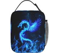 TFDGDGH Mythique Sac à Lunch Isotherme Blue Fire Dragon, fourre-Tout Thermique Cool pour Les déjeuners d’école ou de Bureau des Amateurs de Fantasy