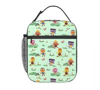 TFDGDGH Noodle & Pals Micro Super Simple Sac à Lunch isolé thermiquement Comptines Herbe Portable Bento Box Cooler Boîtes à Lunch Thermiques