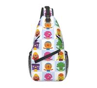 TFDGDGH Noodle & Pals Micro Super Simple Sling Bag Poitrine Bandoulière Sac à Dos Sacs à Dos en Plein air Comptines Chansons Cartables Sacs d’école
