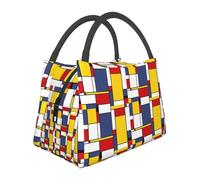 TFDGDGH Piet Mondrian De Stijl Lunch Bags Boîte à Bento Isotherme Resuable Lunch Tote Sacs de Pique-Sac Isotherme Isotherme pour Femme Enfants Travail