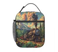 TFDGDGH Promenades en Train Vintage à Travers Le Paysage de Montagne Un Sac à Lunch