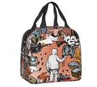 TFDGDGH Sac à Lunch isolé personnalisé Urban Street Graffiti Art pour Le Travail École Glacière Boîte à Lunch Thermique Femmes Enfants Conteneur de Nourriture Sac fourre-Tout