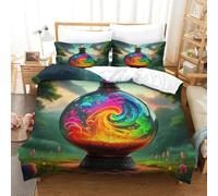 TFEDACVSS 3 PièceBouteille magiqueLiterie avec 3DCoupe du MondeLiterie en avec Fermeture ÉclairUltra Douce ConfortableTaie D'oreillerAdo Single(140x200cm)
