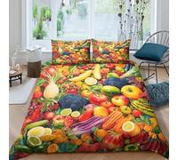 TFEDACVSS 3 PièceNourriturePièCes Literie 3D ImpriméFruit La Nature Morte ArtLiterie en avec Fermeture ÉclairMicrofibre RespirantTaie D'oreillerEnfants Double(200x200cm)