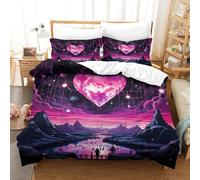 TFEDACVSS 3 Pièces La natureParure De Lit3D ImpriméArt Romantique Coucher de soleilCouetteFermeture Éclair Ultra Douce ConfortableTaie Oreiller Ado Single(140x200cm)