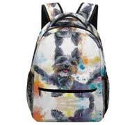 TFEDACVSS Art de race de chien SchnauzerSac De Voyage Cartable GarçonAnimaux Lycée Pour Sac À Dos Grande Capacité Adolescents Pour École Excursion Camping VoyageOne Size