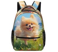 TFEDACVSS Art du chien de Poméraniecartable Cartable GarçonAnimaux Ecole Sac À Dos Grande Capacité Adolescents Pour École Excursion Camping VoyageOne Size