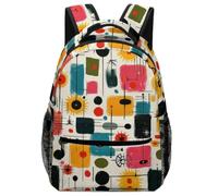 TFEDACVSS Art moderne du milieu du siècle - Design géométrique abstraitSac A Dos Cartable Garçon Ecole Sac D'école Décontracté Fille Pour École Excursion Camping VoyageOne Size