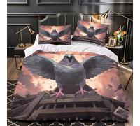 TFEDACVSS Aventure du Pilote Cochon Parure de Lit Imprimé en 3D Microfibre résistante Léger Housse de Couette Ultra Douce Fermeture Éclair Confortable for Couple Amoureux Double（200x200cm）