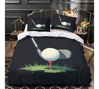 TFEDACVSS Balle de Golf près du Trou Parure de Lit 3D Imprimée Microfibre résistante Hypoallergique Housse de Couette Fermeture Éclair Super Douce Respirante for Adulte Double（200x200cm）