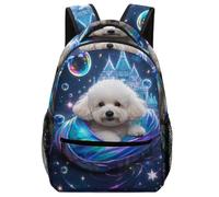 TFEDACVSS Bichon FriseSac À Dos D'école Sac A Dos Animaux Ecole Sac À Dos Grande Capacité Garcon Pour Des Garçons Filles EnfantsOne Size