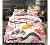 TFEDACVSS Combattants de karaté Parure de Lit Microfibre résistante 3D Imprimée Léger Housse de Couette Fermeture Éclair Hypoallergique Respirante Confortable for Femmes King（220x240cm）