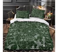 TFEDACVSS Diagrammes mathématiques Parure de Lit Microfibre résistante 3D Imprimée Super Douce Design géométrique Housse de Couette Fermeture Éclair Douce Respirante for Femmes Single（140x200cm）