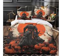 TFEDACVSS Duel de samouraïs Housse de Couette 3D Effet Super Douce Confortable Peinture à l'encre Parure de Lit Microfibre résistante Fermeture Éclair for Hommes Double（200x200cm）