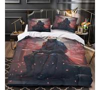 TFEDACVSS Duel de samouraïs Parure de Lit Imprimé en 3D Super Douce Hypoallergique Japonais Housse de Couette Microfibre Fermeture Éclair Respirante for Garçons Adolescents Double（200x200cm）