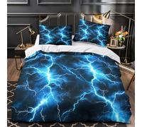 TFEDACVSS Éclairs Housse de Couette Microfibre résistante Douce Respirante numérique Parure de Lit 3D Imprimée Fermeture Éclair Confortable for Hommes Enfants Single（140x200cm）