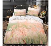 TFEDACVSS Herbes des Champs Housse de Couette 3D Effet Microfibre résistante Super Douce Nature aux Pastels Doux Parure de Lit Fermeture Éclair Hypoallergique Respirante for Couple Single（135x200cm）