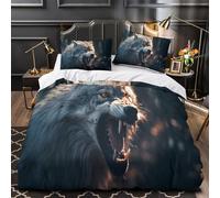 TFEDACVSS Hurlement du Loup Sauvage Parure de Lit Microfibre Hypoallergique 3D Imprimée Super Douce Housse de Couette Fermeture Éclair Douce Respirante for Femmes Single（140x200cm）