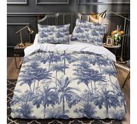 TFEDACVSS Île Tropicale Housse de Couette Microfibre Hypoallergique 3D Effet Confortable Escapade à la Plage Parure de Lit Fermeture Éclair Ultra Douce Résistante for Adolescent King（220x240cm）