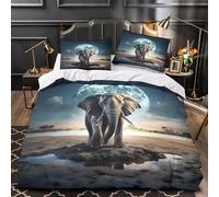 TFEDACVSS l'amour des éléphants Parure de Lit Imprimé en 3D Microfibre résistante Léger Conception Florale Artistique Housse de Couette Fermeture Éclair Super Douce for Femmes Double（200x200cm）
