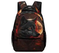 TFEDACVSS Lune loup noir_1Sac À Dos Sac A Dos Scolaires Loisirs Sac À Dos Grande Capacité Garcon Pour Des Garçons Filles EnfantsOne Size