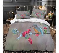 TFEDACVSS Martin-pêcheurs Parure de Lit 3D Effet Microfibre résistante Super Douce Housse de Couette Microfibre Hypoallergique Fermeture Éclair Respirante for Adulte Super King（260x220cm）