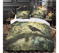 TFEDACVSS Modèle forestier Parure de Lit 3D Effet Microfibre résistante Hypoallergique Design scandinave en Bois Housse de Couette Fermeture Éclair Ultra Douce for Ado Double（200x200cm）