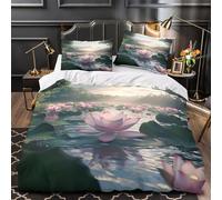 TFEDACVSS Motif Floral Rose Parure de Lit 3D Effet Super Douce Hypoallergique Motif de Vague Abstrait Housse de Couette Microfibre Fermeture Éclair Respirante Résistante for Adulte Double（200x200cm）