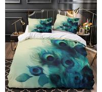 TFEDACVSS Parade du Paon Parure de Lit 3D Imprimée Microfibre Hypoallergique Super Douce Housse de Couette Fermeture Éclair Ultra Douce Respirante for Enfants Garçons Filles King（220x240cm）