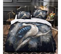 TFEDACVSS Plongée du Martin-pêcheur Housse de Couette 3D Effet Hypoallergique Confortable Léger Parure de Lit Microfibre résistante Fermeture Éclair Douce for Filles Ado Super King（260x220cm）