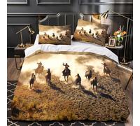 TFEDACVSS Portrait de Cheval de Ranch Housse de Couette Microfibre Ultra Douce 3D Effet Confortable Parure de Lit Fermeture Éclair Hypoallergique Résistante for Hommes Enfants Double（200x200cm）