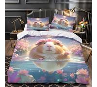 TFEDACVSS Renard Mignon Qui Regarde vers Le Haut Housse de Couette Imprimé en 3D Super Douce Résistante Parure de Lit Microfibre Hypoallergique Fermeture Éclair Léger for Couple Super King（260x220cm）