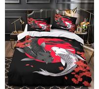 TFEDACVSS Silhouette de karaté Housse de Couette Microfibre Hypoallergique Douce Confortable Parure de Lit 3D Imprimée Fermeture Éclair Léger avec Taie d'oreiller for Adultes Enfants King（220x240cm）